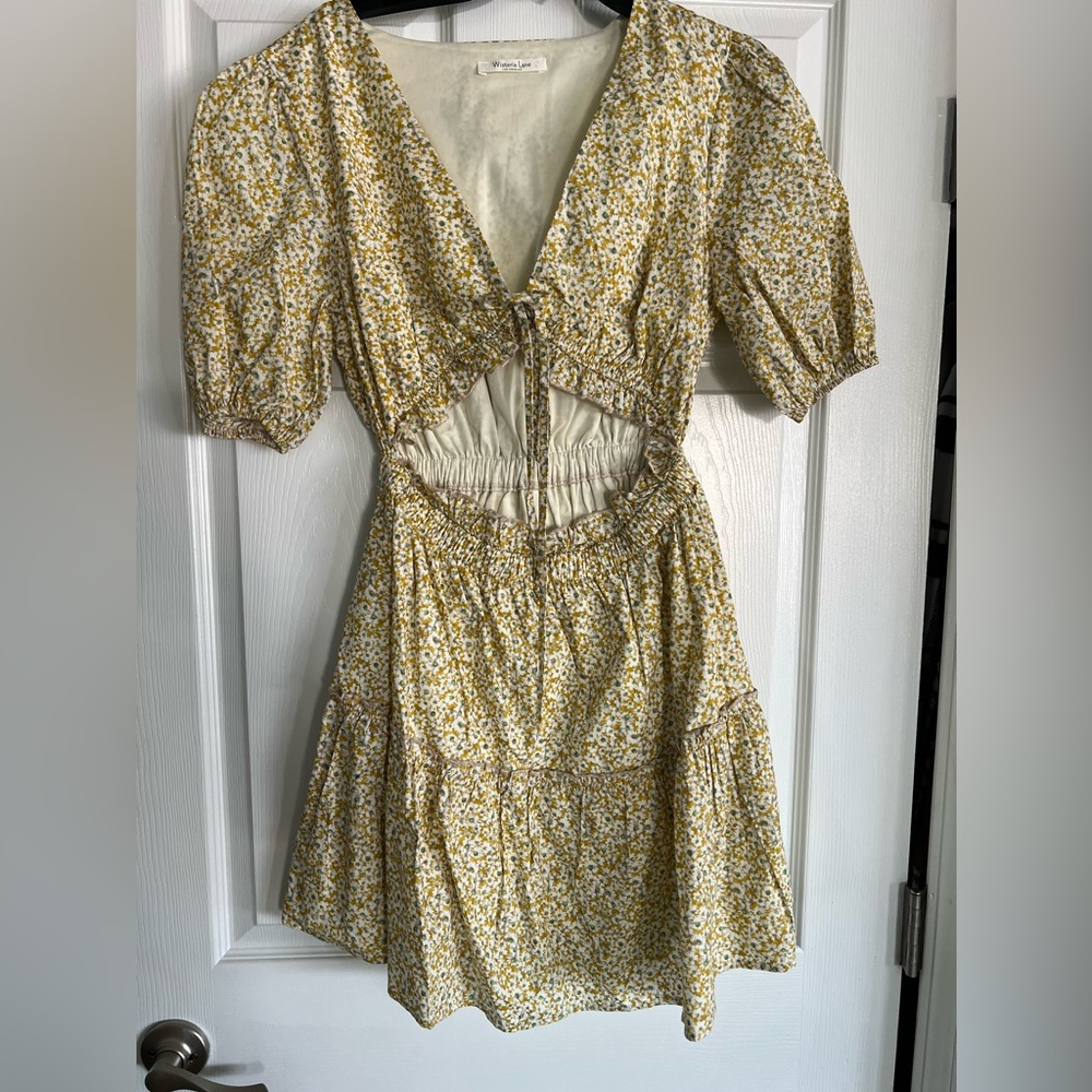 Floral Cut Out Sleeve Dress